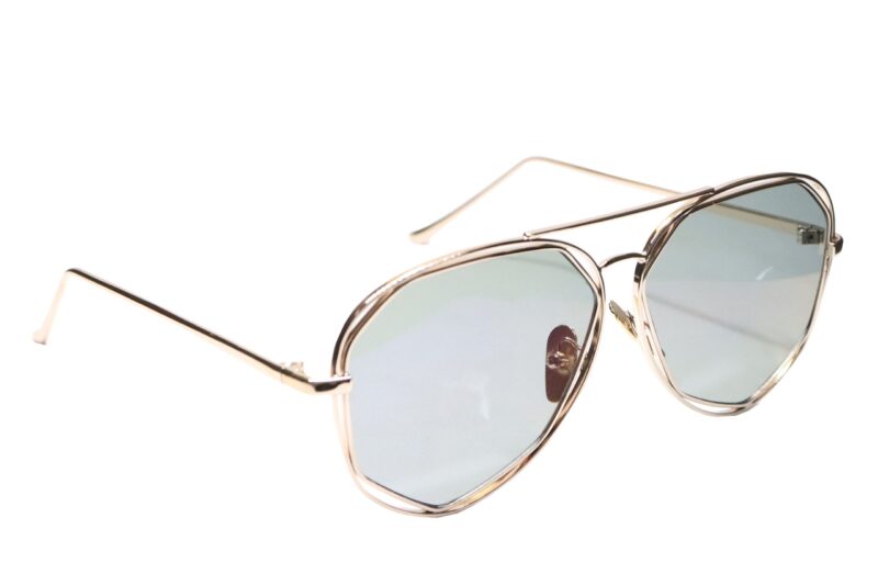 Gold Full Rim Hexagonal Sunglasses