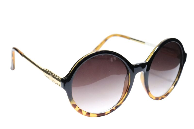Black Full Rim Round Sunglasses