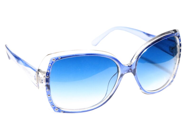 Transparent Blue Full Rim Butterfly Sunglasses