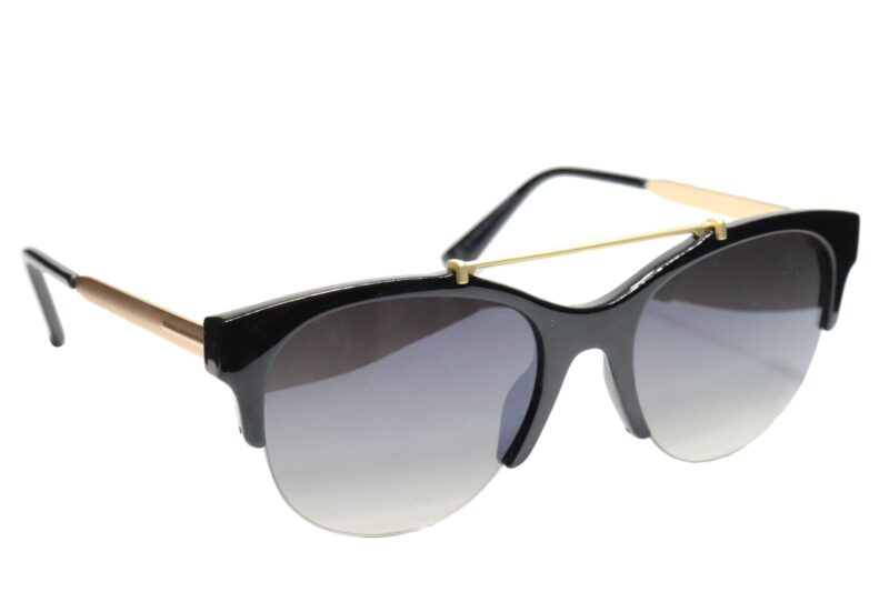 Black Half Rim Cat Eye Sunglasses