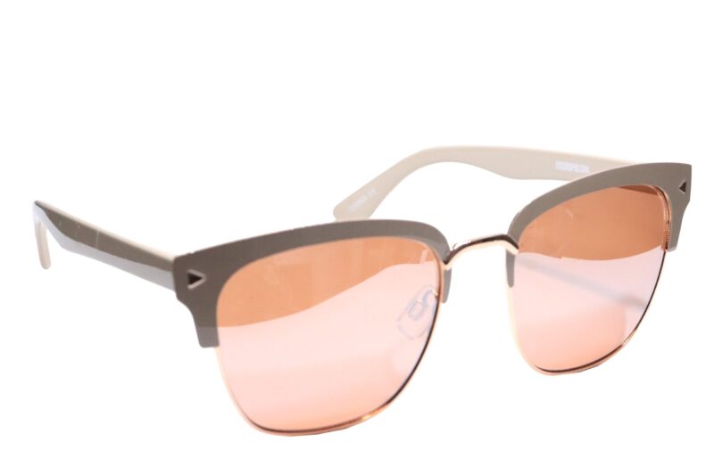 Cream Half Rim Cat Eye Sunglasses