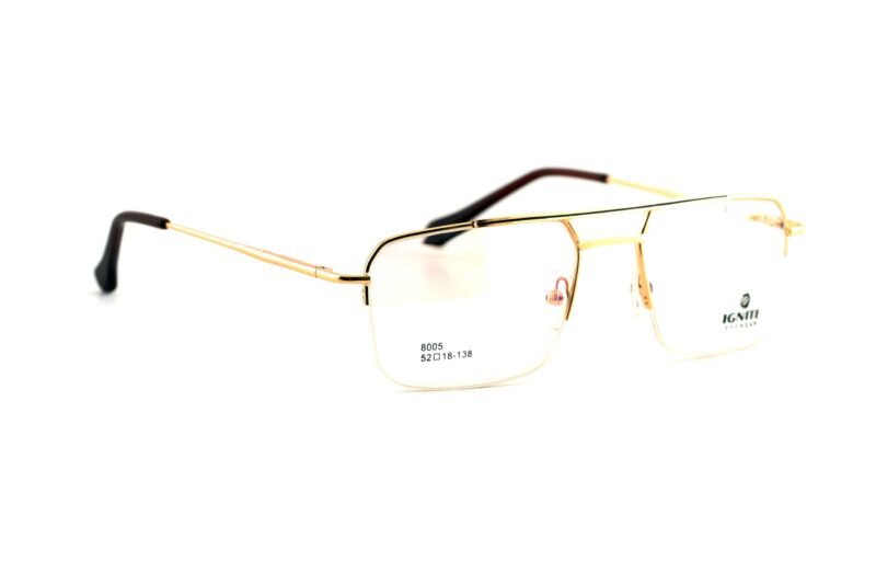 Gold Half Rim Rectangle Eyeglasses