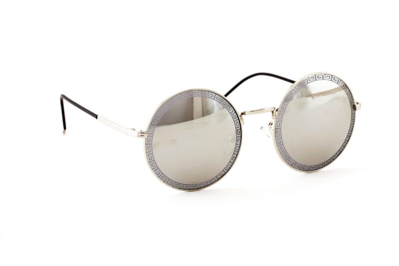 Silver Full Rim Round Sunglasses