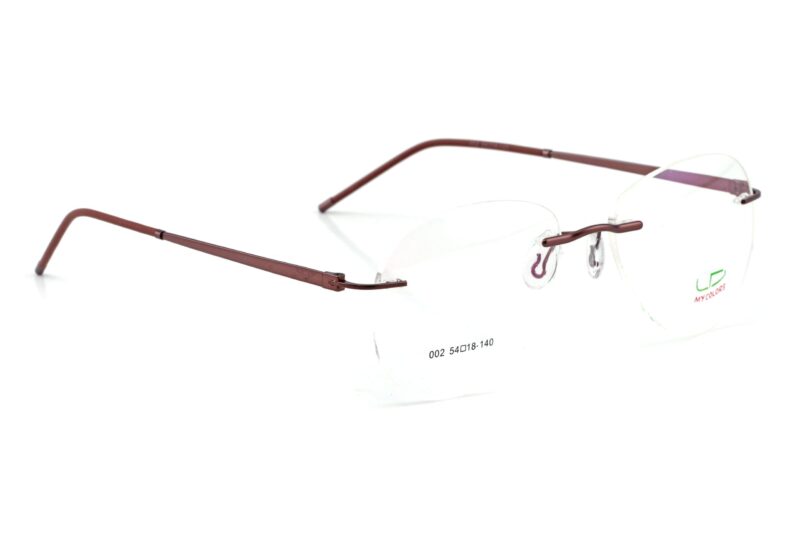 Brown Rimless Aviator Eyeglasses