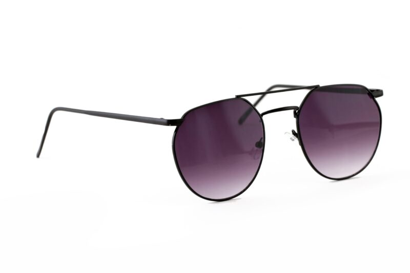 Black Full Rim Round Sunglasses