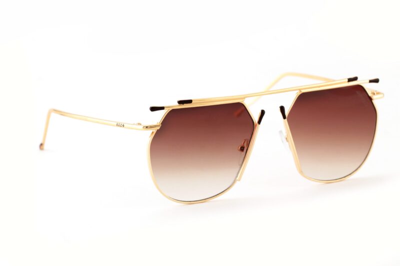 Gold Full Rim Hexagonal Prescription Sunglasses