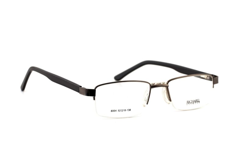 Gunmetal Half Rim Rectangle Eyeglasses