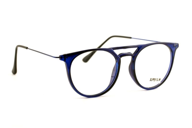 Blue Full Rim Round Eyeglasses