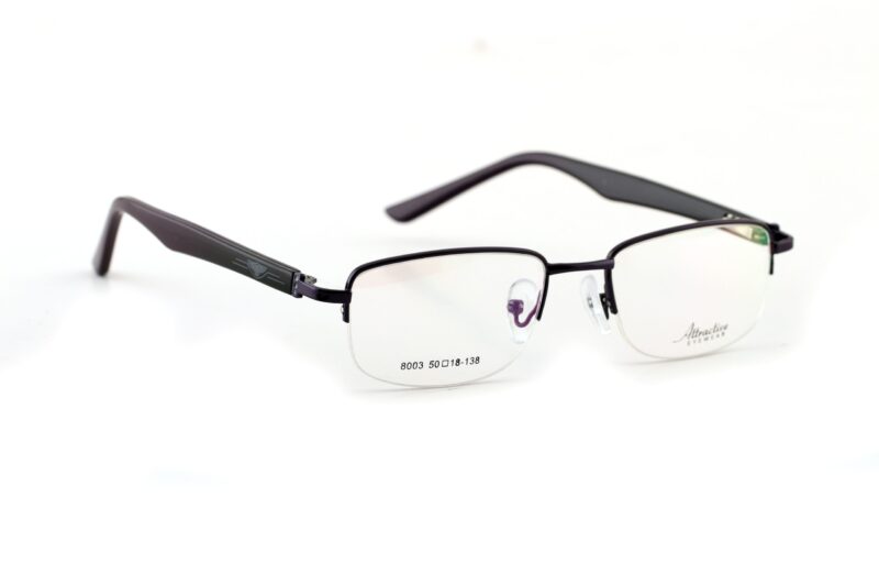 Purple Half Rim Rectangle Eyeglasses