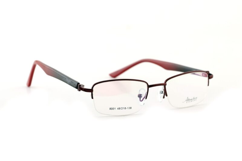 Brown Half Rim Rectangle Eyeglasses