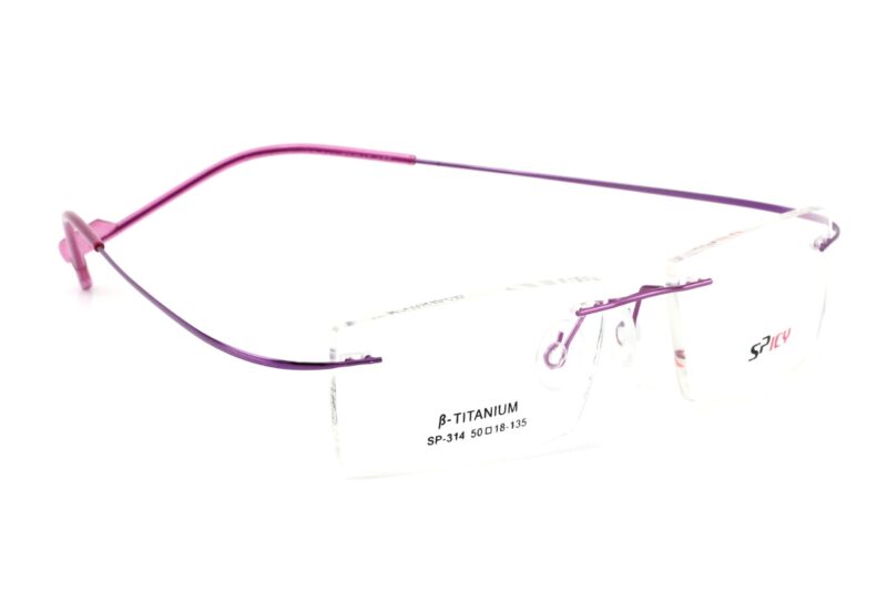 Purple Rimless Rectangle Eyeglasses