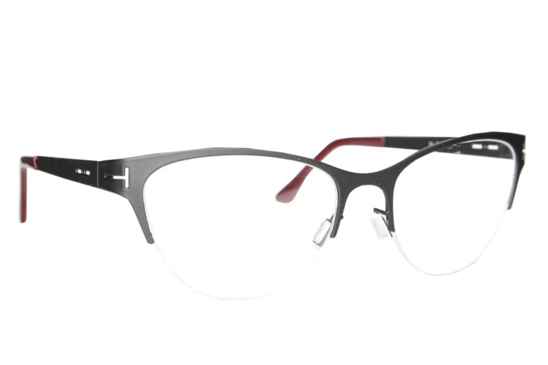 Matte Black Half Rim Cat Eye Eyeglasses