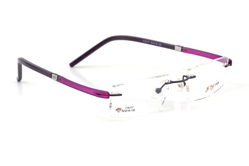 Purple Rimless Rectangle Eyeglasses