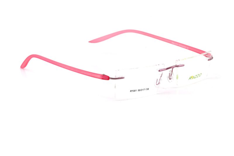 Pink Rimless Rectangle Eyeglasses