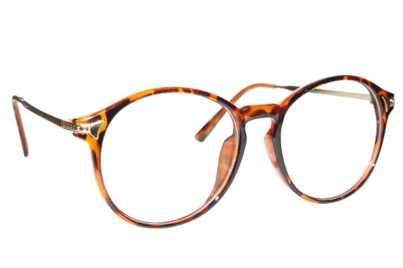 Tiger Brown Full Rim Round Eyeglasses