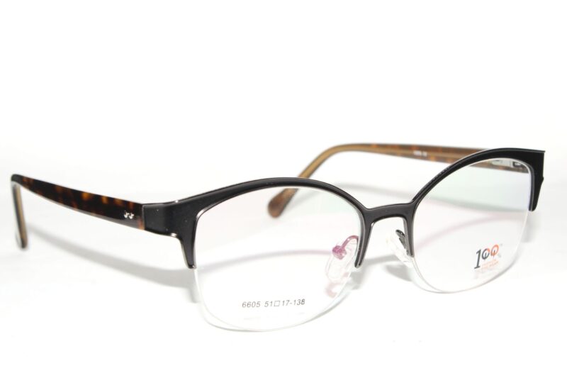 Black Half Rim Cat Eye Eyeglasses