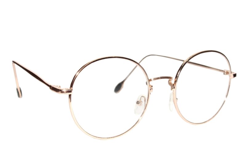 Gold Full Rim Round Eyeglasses