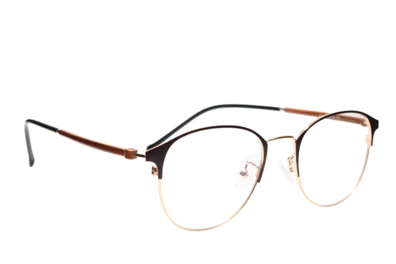 Gold Brown Full Rim Club Master Eyeglasses