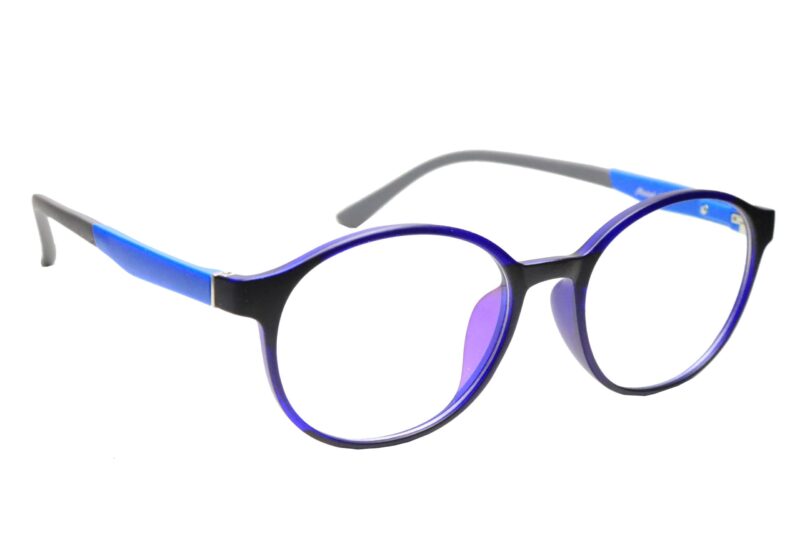 Black Purple Full Rim Round Eyeglasses