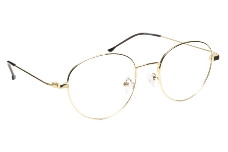 Gold Full Rim Round Eyeglasses