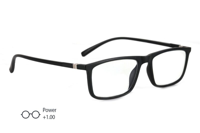 Matte Black Full Rim Rectangle Reading Glasses