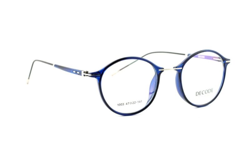 Blue Full Rim Round Eyeglasses