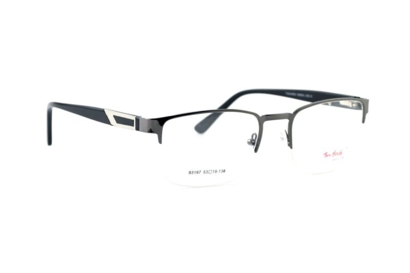 Gunmetal Half Rim Rectangle Eyeglasses