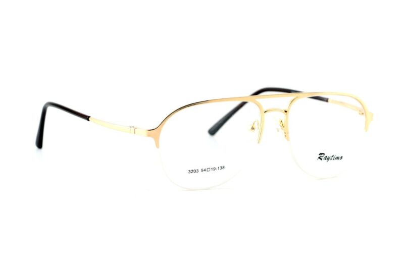 Gold Half Rim Aviator Eyeglasses