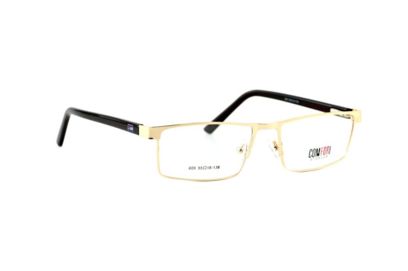 Gold Full Rim Rectangle Eyeglasses