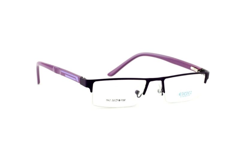 Purple Half Rim Rectangle Eyeglasses