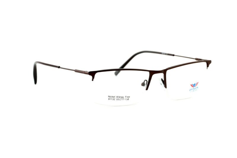 Brown Half Rim Rectangle Eyeglasses