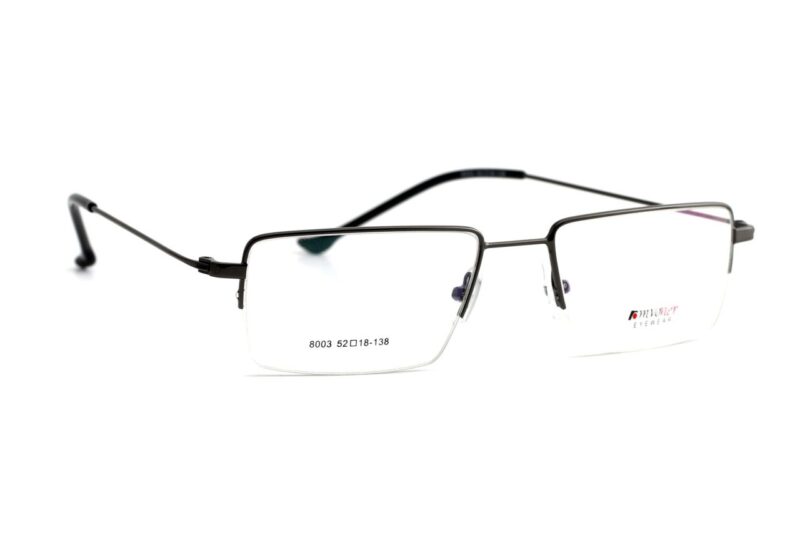 Gunmetal Half Rim Rectangle Eyeglasses