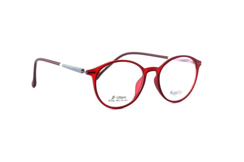 Red Full Rim Round Eyeglasses