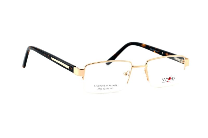 Gold Half Rim Rectangle Eyeglasses