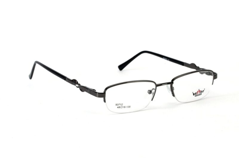 Gunmetal Half Rim Rectangle Eyeglasses