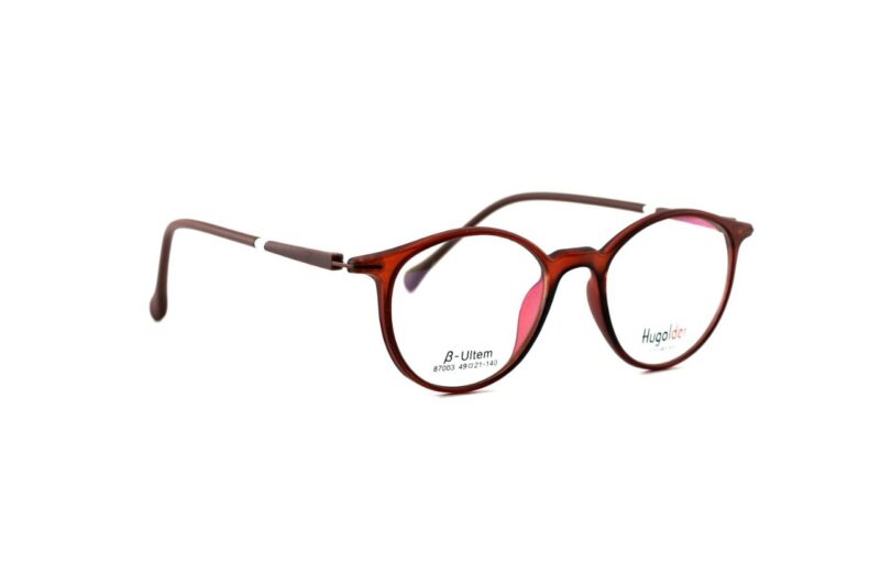 Brown Full Rim Round Eyeglasses