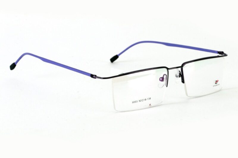 Purple Half Rim Rectangle Eyeglasses