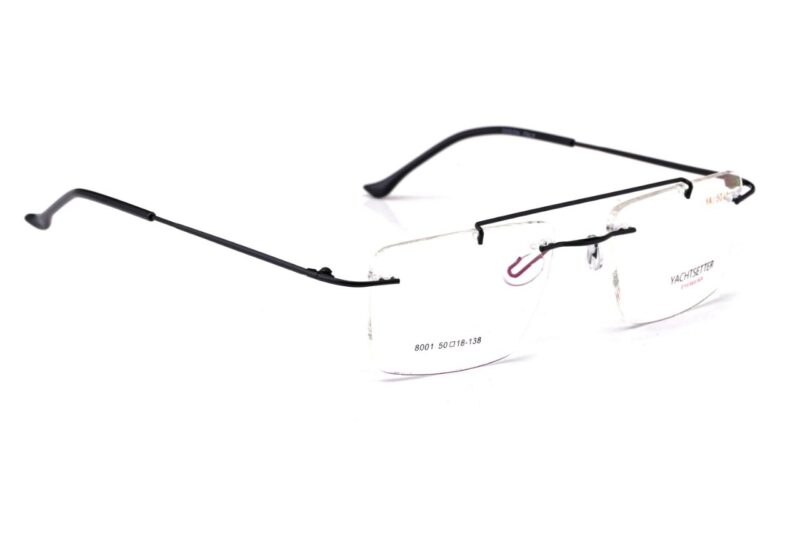 Black Rimless Rectangle Eyeglasses