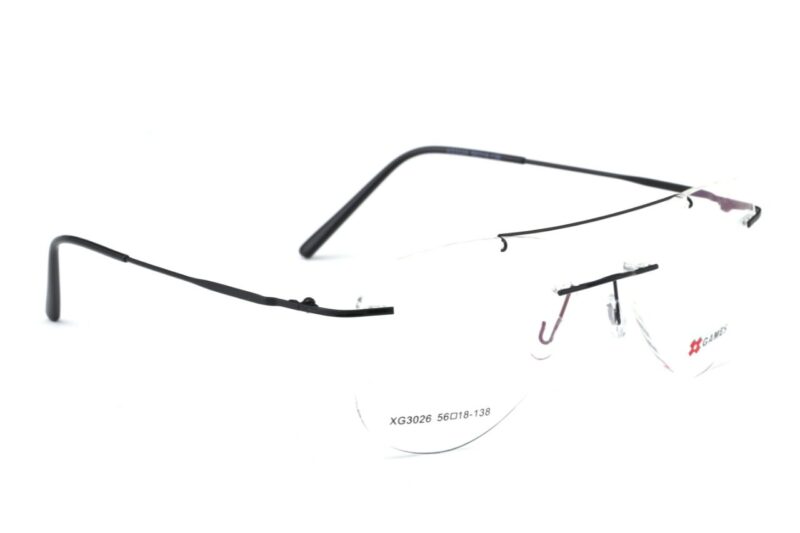 Black Rimless Aviator Eyeglasses