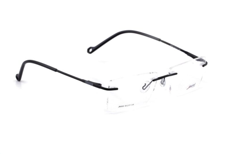 Black Rimless Rectangle Eyeglasses