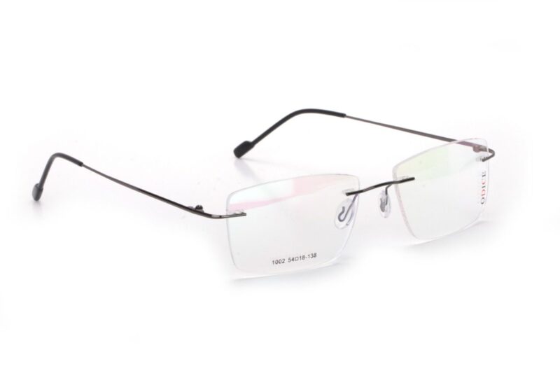 Gunmetal Rimless Rectangle Eyeglasses