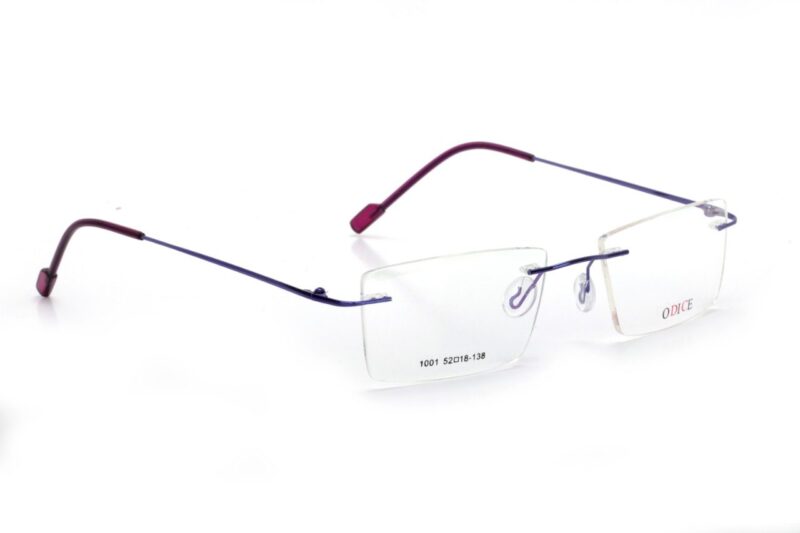 Purple Rimless Rectangle Eyeglasses