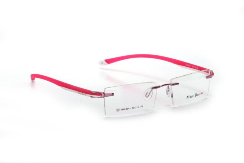 Pink Rimless Rectangle Eyeglasses