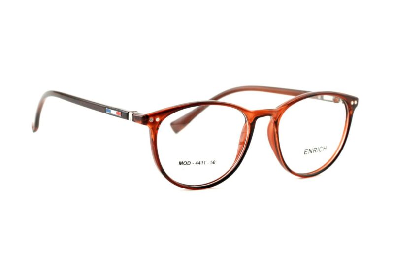 Brown Full Rim Round Eyeglasses