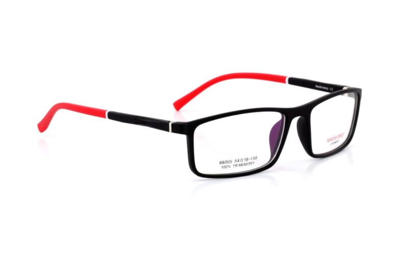 Black Red Full Rim Sport Eyeglasses