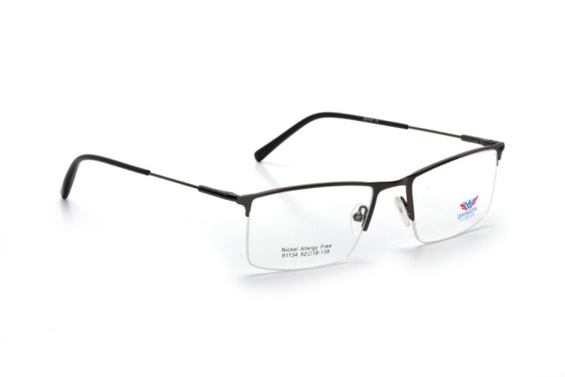 Gunmetal Half Rim Rectangle Eyeglasses
