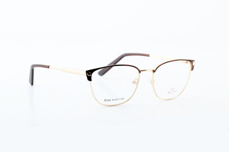 Gold Brown Full Rim Club Master Eyeglasses