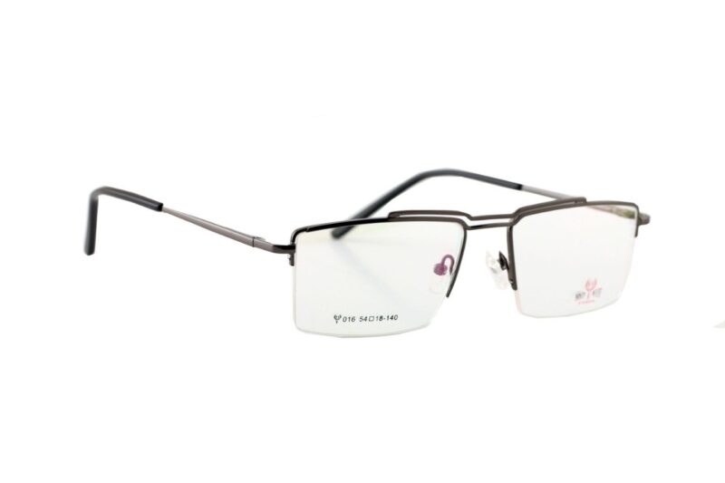 Gunmetal Half Rim Rectangle Eyeglasses