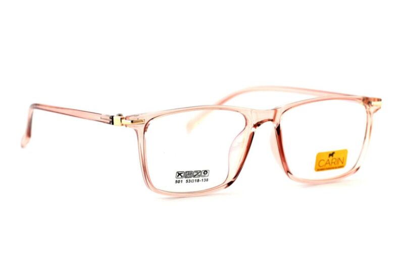 Transparent Cream Full Rim Rectangle Eyeglasses