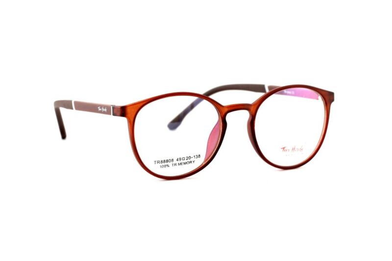 Brown Full Rim Round Eyeglasses